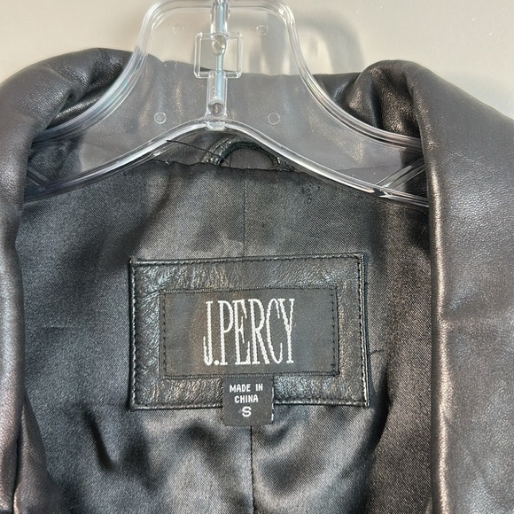J. Percy Buttery Soft Black Leather Long Coat Size S - Picture 6 of 15